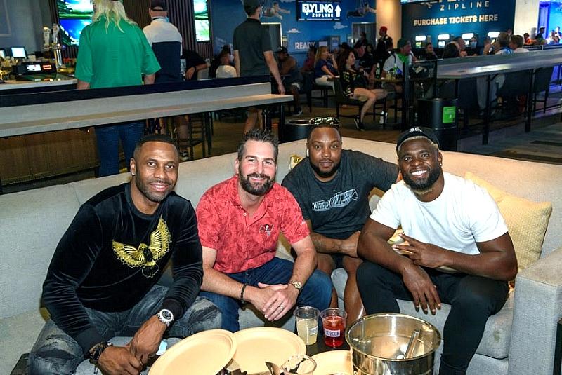 Former Professional Football Players Spotted at The Book at The LINQ Hotel + Experience  
