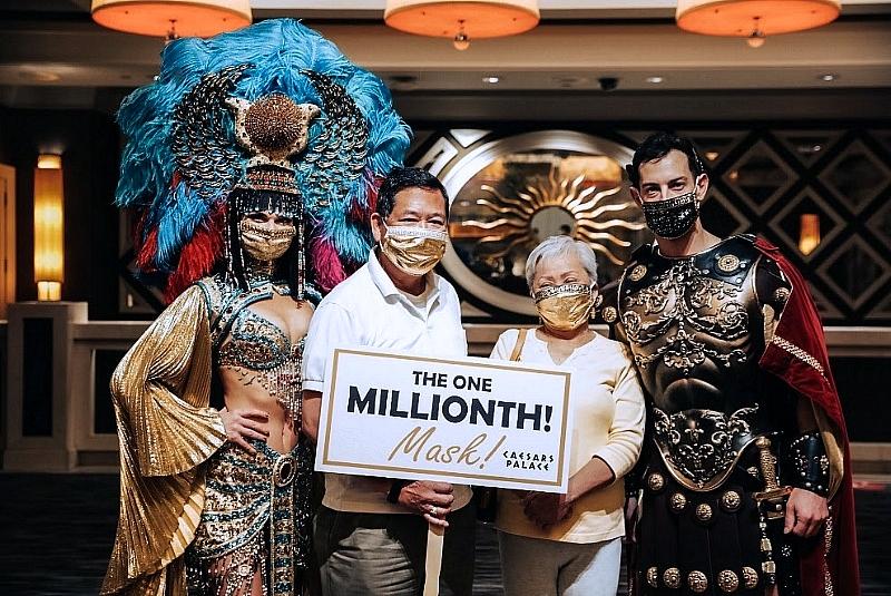 Caesars Palace Celebrates Its One Millionth Mask Recipients with
Commemorative Gold Masks and More