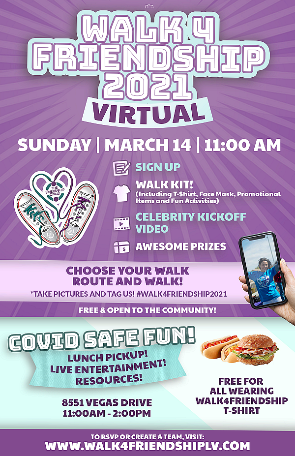 Walk4friendship Annual Fundraiser to Occur Virtually on Sunday, March 14