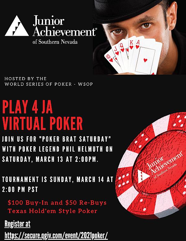 Virtual Poker Tournament with “Poker Brat” Phil Hellmuth to Benefit Junior Achievement of Southern Nevada Mar. 13-14