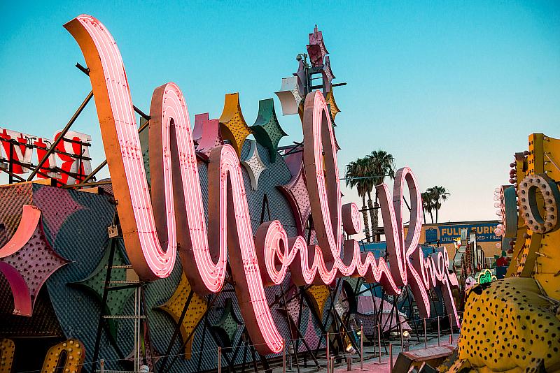 The Neon Museum reassembled and re-illuminated the monumental Moulin Rouge sign
