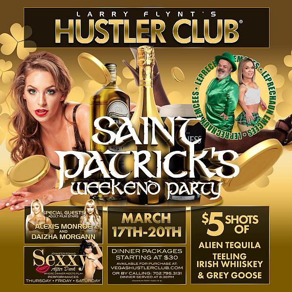 Larry Flynt’s Hustler Club - Las Vegas Announces Roster of St. Patrick’s Day Weekend Programming