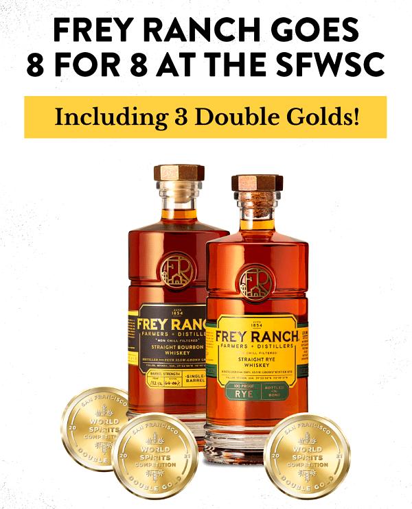 Frey Ranch Distillery Wins Eight Medals at San Francisco World Spirits Competition for Its Whiskeys
