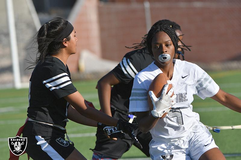 Action from Girls Flag Football All-Star Game