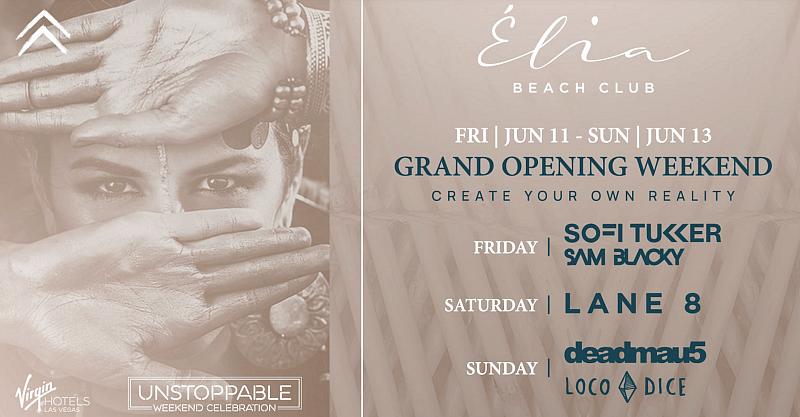 Élia Beach Club Debuts at Virgin Hotels Las Vegas This Weekend as Part of "Unstoppable" Grand Opening Lineup, Helmed by Nightlife Leaders Mio Danilovic, Jason “Jroc” Craig and Michael Fuller