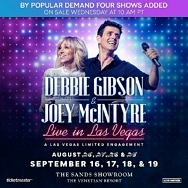 Four New Dates Added for “Debbie Gibson & Joey McIntyre Live from Las Vegas” at The Venetian Resort Las Vegas September 16 – 19, 2021