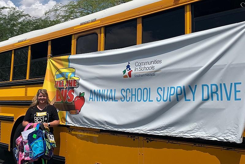 Nevada State Bank Makes Donation to the Communities in Schools of Nevada Fill the Bus School Supplies Drive