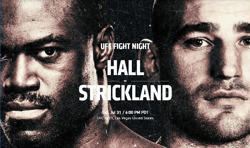 Middleweight Strikers (#8) Uriah Hall and (#11) Sean Strickland Collide at UFC Apex in Las Vegas July 31