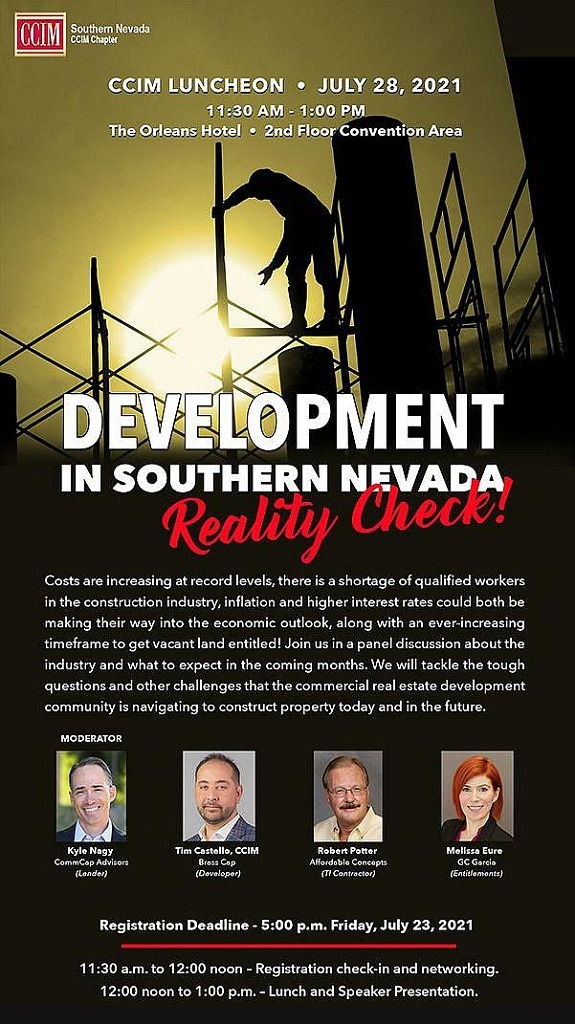 Southern Nevada CCIM Chapter Presents: Development in Southern Nevada - Reality Check!
