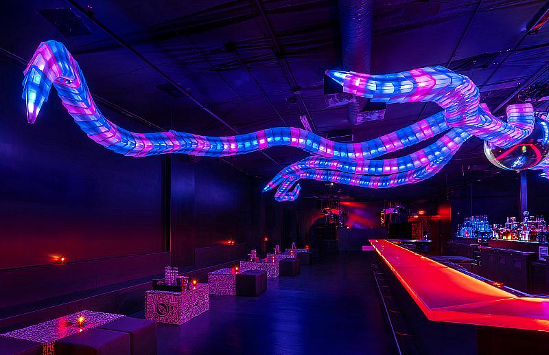 The centerpiece of DISCOPUSSY is a custom-built disco-octopus (Photo: Anthony Mair) 