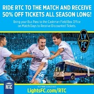 Lights FC Announce “Ride RTC to the Match, Get in Half-Price!” Promotion