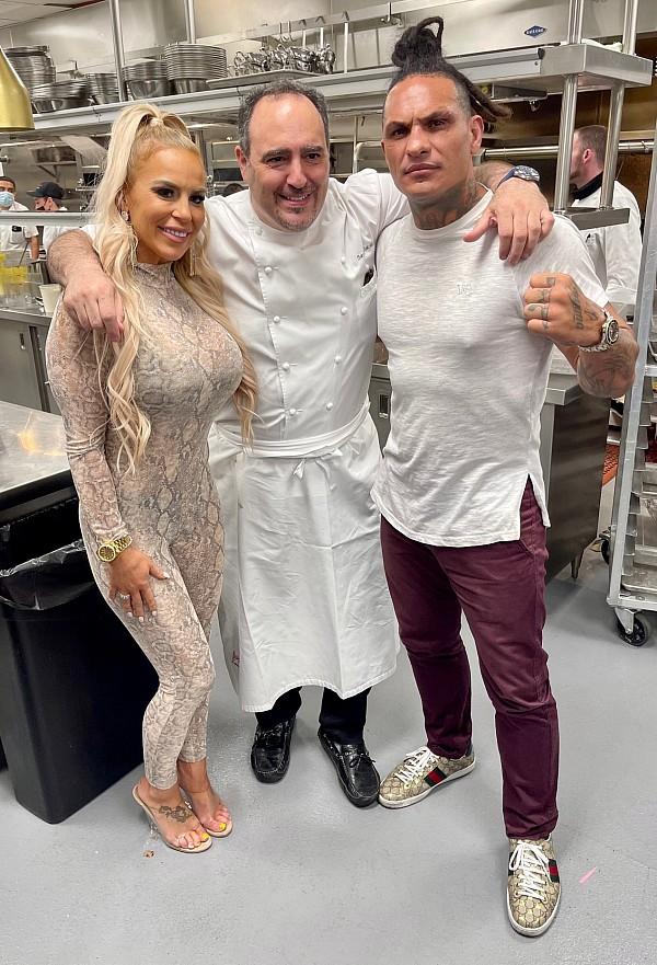 WWE Superstar Dana Brooke and pro-boxer Uly Diaz enjoy a kitchen tour with Chef Barry