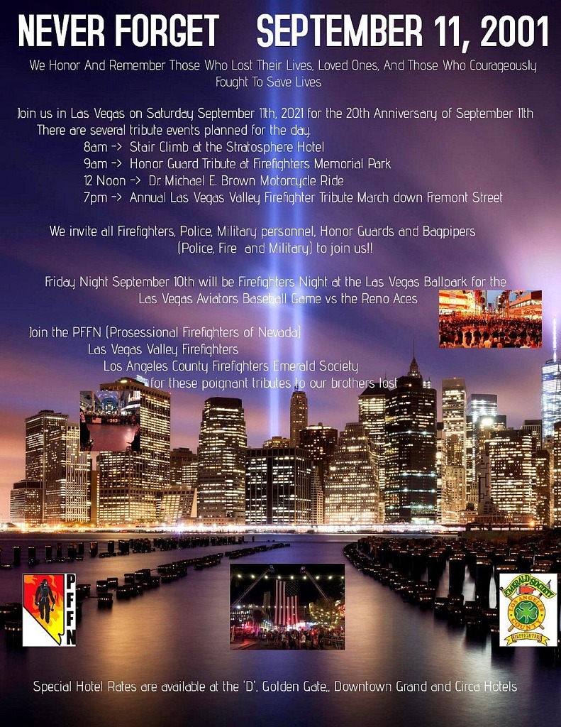 Las Vegas Firefighters Host 20th Anniversary and Tribute Events on September 11th