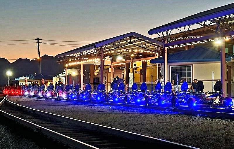 Rail Explorers Las Vegas Illuminates the Rails with Neon Lights Night Tours Available Every Night