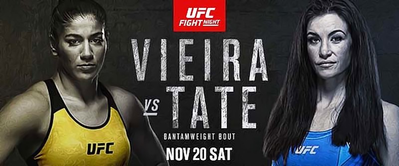 Women’s Bantamweight Bout Between (#7) Ketlen Vieira and (#8) Miesha Tate Headlines at UFC Apex in Las Vegas Nov. 20