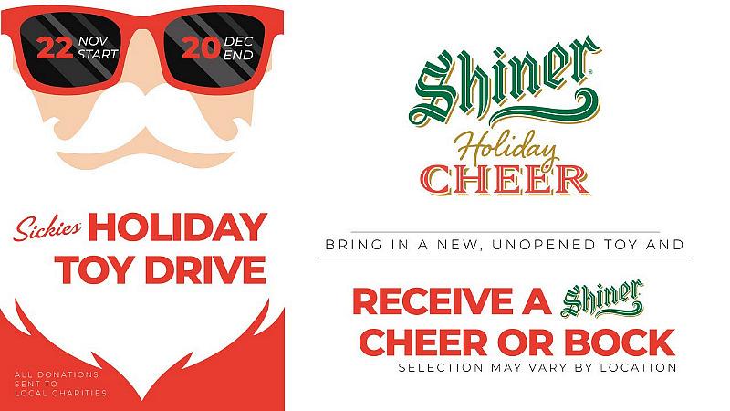 Donate a Toy at Sickies Garage and Receive a Free Shiner Beer