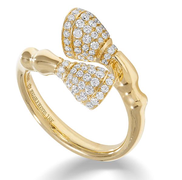 Huggable Hooves Pave Diamond Ring by Karina Brez, in Yellow Gold