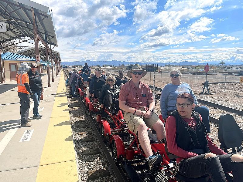 20 Blind Center of Nevada Members Ride the Rails at Rail Explorers in Boulder City, Nevada