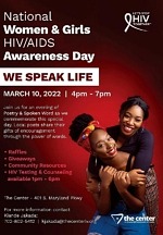 The Center Presents Evening of Poetry & Spoken Word for National Women & Girls HIV/AIDS Awareness Day