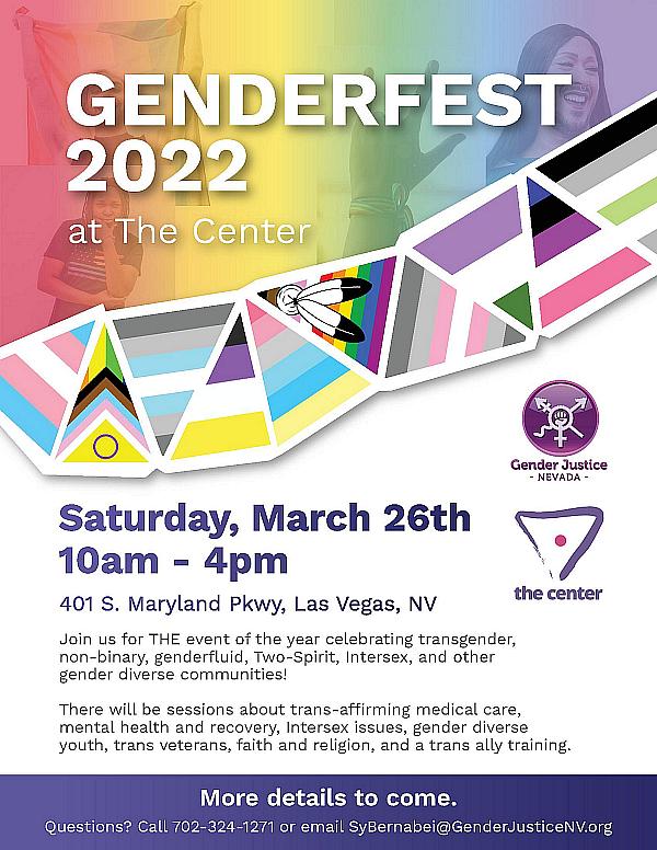 The Center to Host Gender Fest on Saturday March 26
