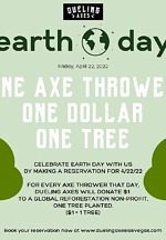 Dueling Axes at AREA15 to Celebrate Earth Day by Donating to One Tree Planted