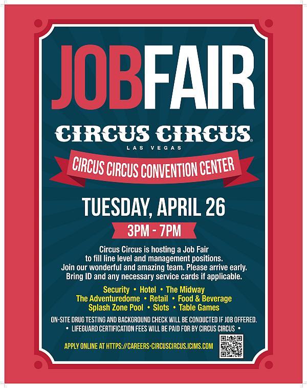 Circus Circus Las Vegas to Host a Job Fair for Several Positions on April 26