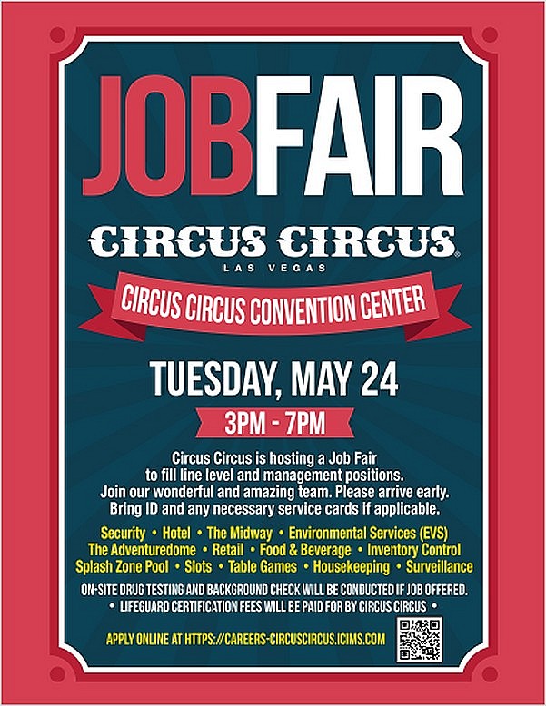Circus Circus Las Vegas to Host a Job Fair for Several Positions May 24