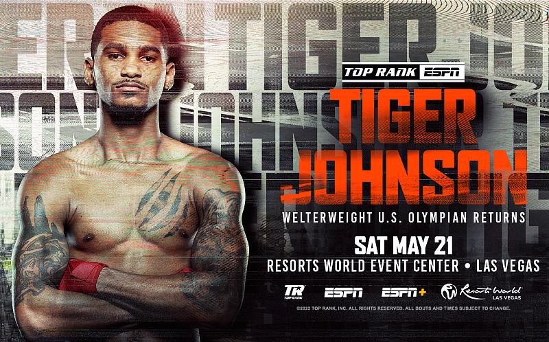 May 21: U.S. Olympian Tiger Johnson Added to Alimkhanuly-Dignum ESPN Telecast at Resorts World Las Vegas