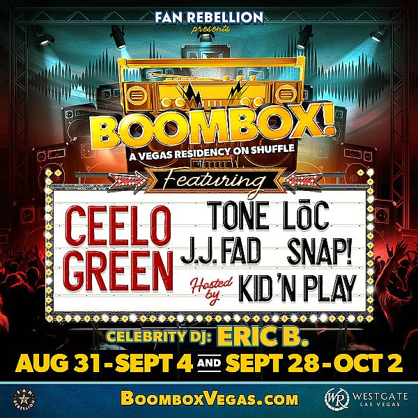 Iconic ‘80s, ‘90s, and ‘00s Music Legends Unite for BOOMBOX! A Vegas Residency on Shuffle at Westgate Las Vegas Aug. 31 - Sept. 4 and Sept. 28 - Oct. 2