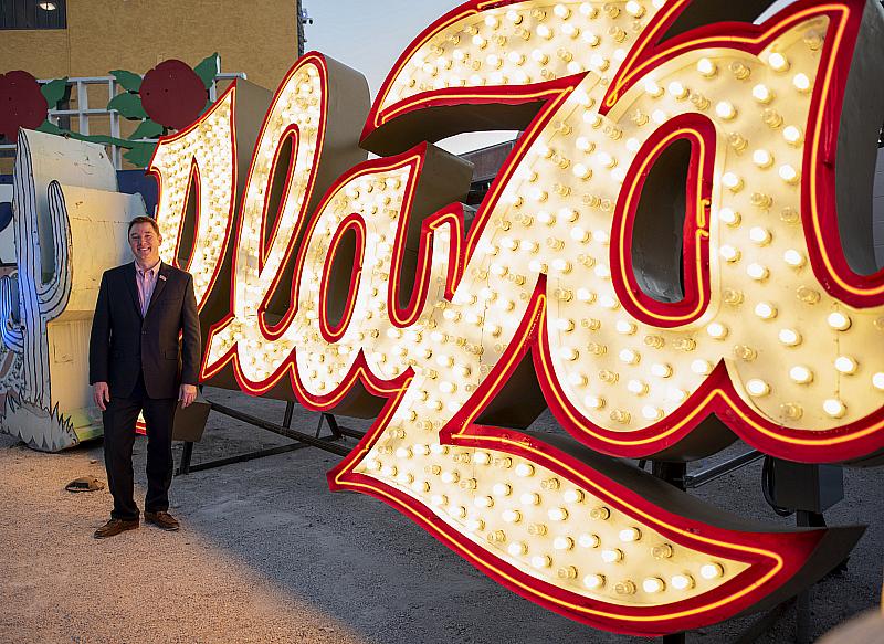 The Neon Museum Reilluminates Historic Plaza Hotel & Casino Sign (w/ Video)