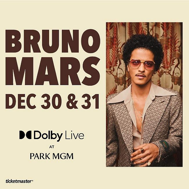 GRAMMY Award-Winning Superstar Bruno Mars to Perform Two New Year’s Eve Weekend Shows