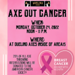 “Axe Out Cancer” for Breast Cancer Awareness Month by Visiting Dueling Axes Las Vegas