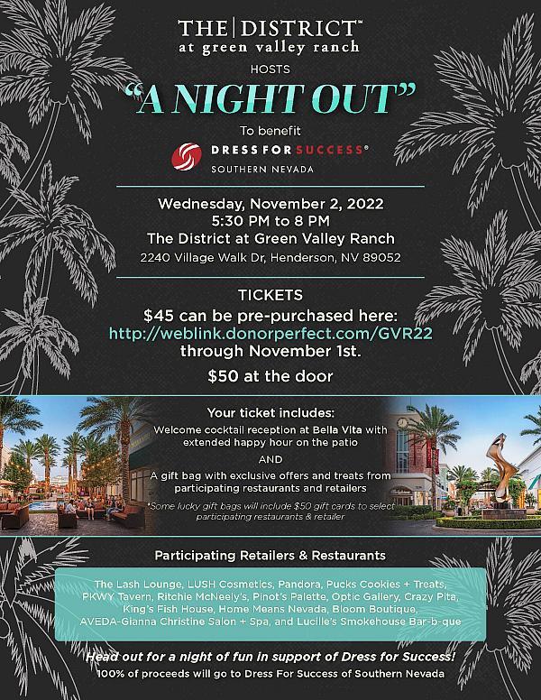 The District at Green Valley Ranch Hosts ‘A Night Out’ to Benefit Dress For Success of Southern Nevada