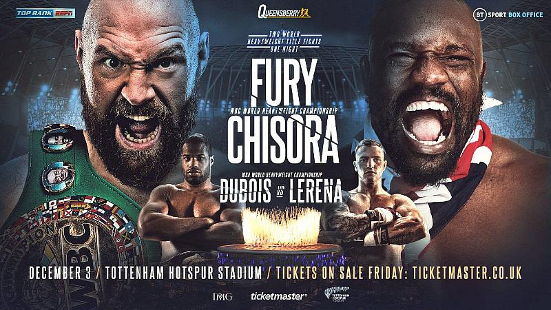 December 3: WBC & Lineal Heavyweight Champion Tyson Fury to Defend Crown against Derek Chisora