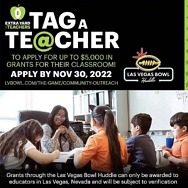 Las Vegas Bowl’s Extra Yard for Teachers Grant Program Application Ends Today, Nov. 30