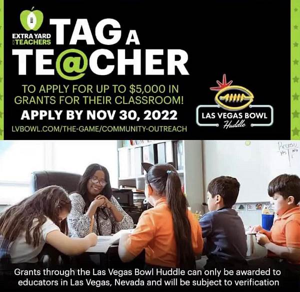 Las Vegas Bowl’s Extra Yard for Teachers Grant Program Application Deadline Extended Until End of Day, Friday, December 2
