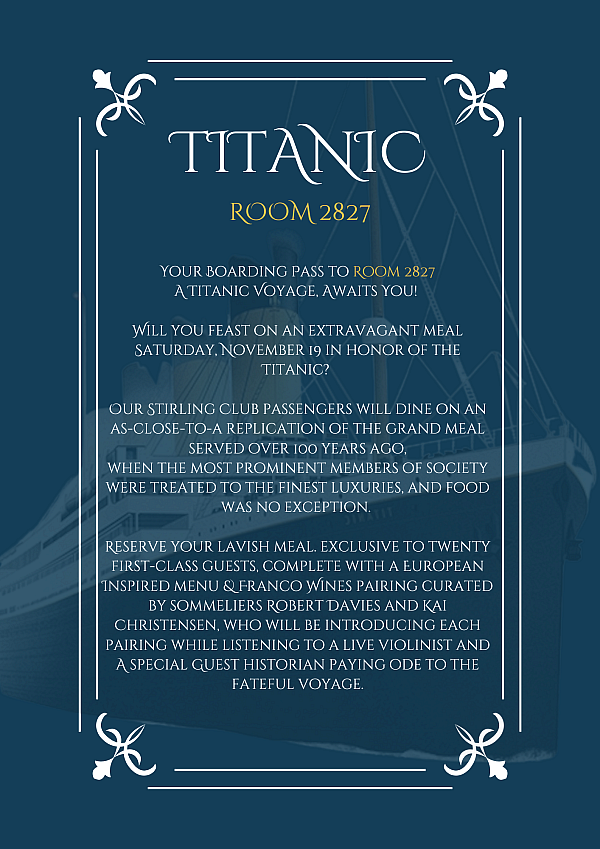 About the Titanic Dinner