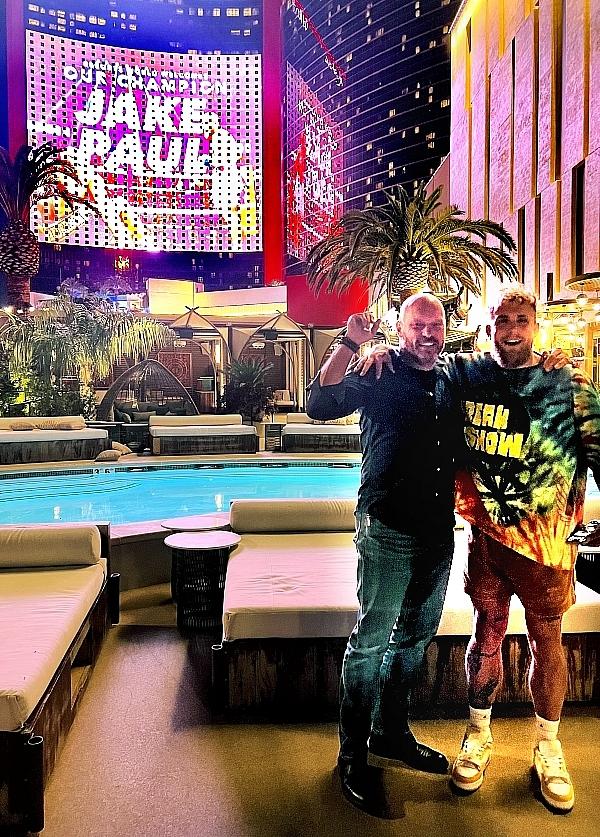Jake Paul Celebrates His Victory over Anderson Silva at Resorts World Las Vegas