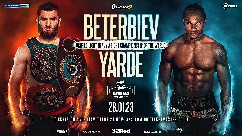 January 28: Unified Light Heavyweight King Artur Beterbiev to Defend Crown Against Knockout King Anthony Yarde at OVO Arena Wembley in London