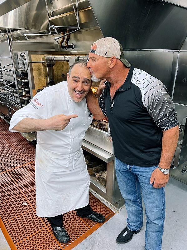 WWE Superstar Bill Goldberg at Barry's Downtown Prime with Co-Owner Chef Barry Dakake