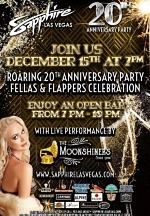 Sapphire Las Vegas Celebrates 20 Years of Topless Entertainment with 'Roaring 20s' Birthday Bash
