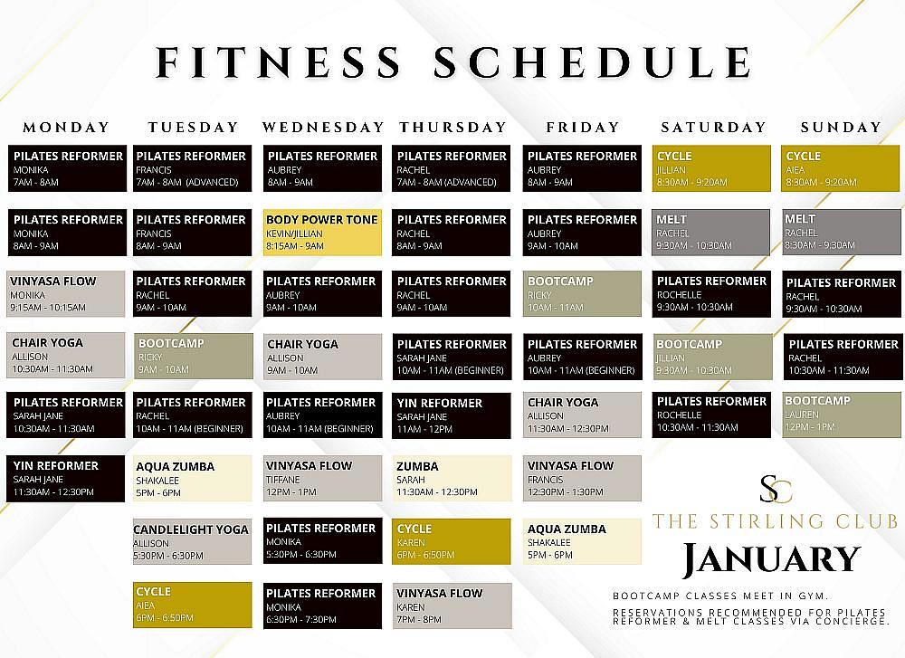 Fitness Schedule