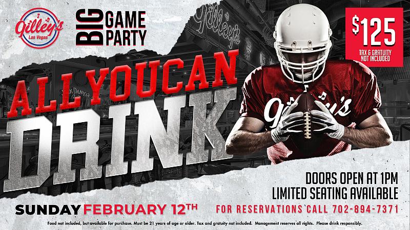 February 12: Catch the Big Game with Bottomless Drinks at Treasure Island