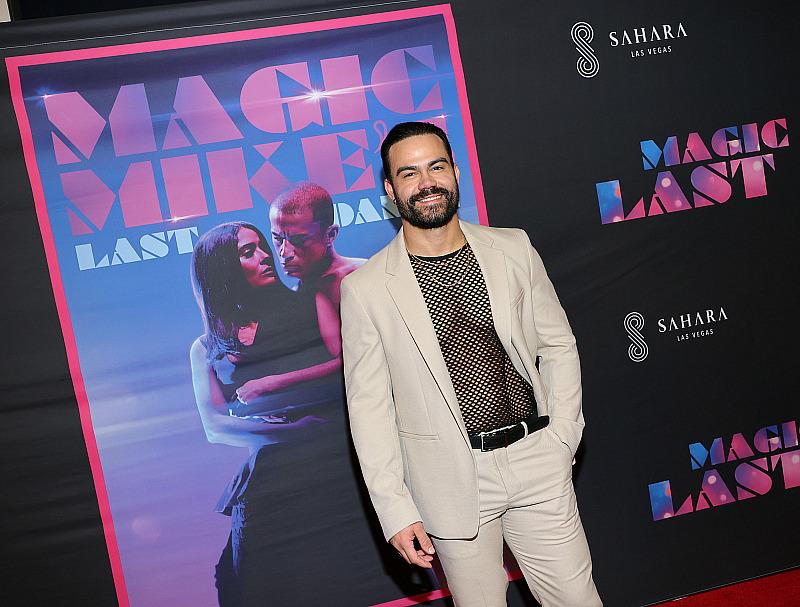 Film and Magic Mike Live dancer Sebastian Gonzalez arrives to Las Vegas screening of Magic Mike's Last Dance (credit Ethan Miller for Magic Mike Live)