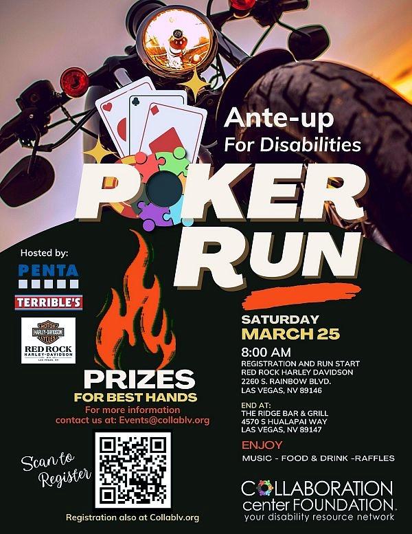 Collaboration Center Foundation to Hold 2nd Annual Ante-up for Disabilities Poker Run March 25