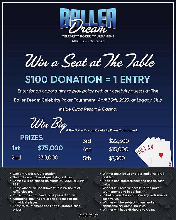 Baller Dream Celebrity Poker Tournament at Circa Resort & Casino, April 28-30