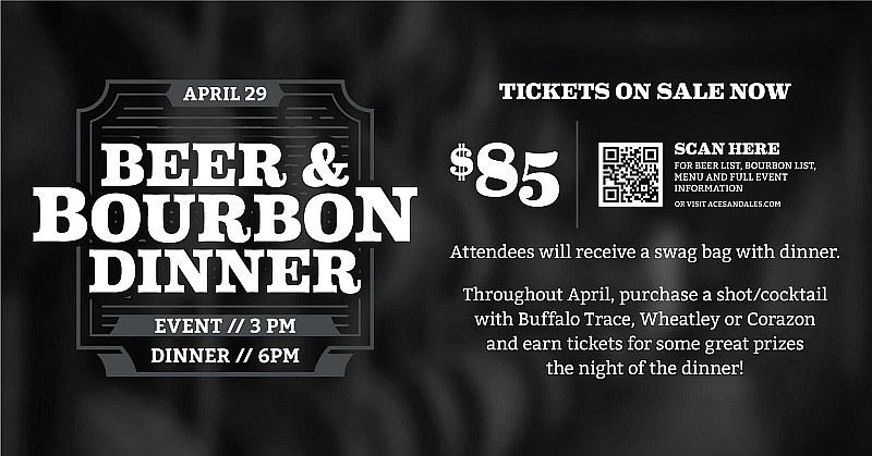 Aces and Ales Gastropub Beer & Bourbon Dinner Event April 29