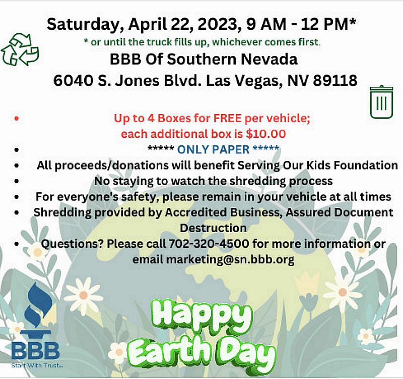 Secure Your ID Day with Southern Nevada Better Business Bureau, Saturday, April 22, 2023
