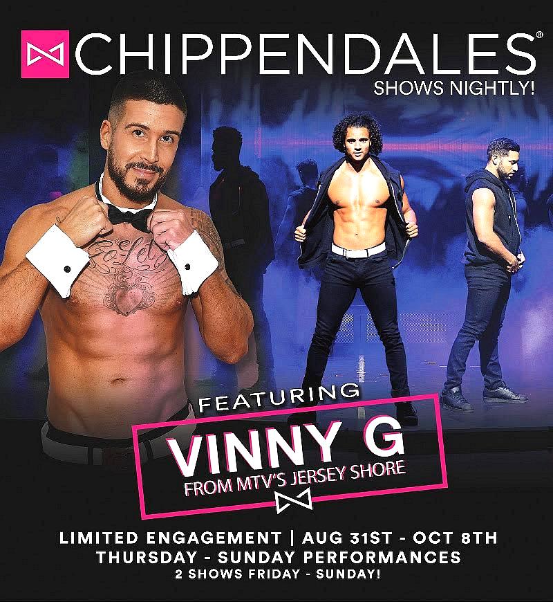 “Jersey Shore” Star Vinny Guadagnino Flexes His Way into Fifth Residency as Celebrity Host of Chippendales at Rio All-Suite Hotel & Casino