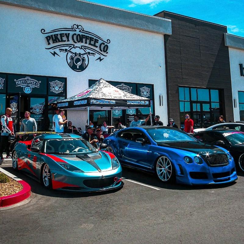 New motorcycle-themed coffee shop, Pikey Coffee Co., located on Decatur near I-215, is hosting an exotic car show (in the parking lot) and motorcycle meet-up on May 21, 11 - 2pm. 